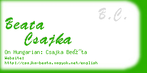 beata csajka business card